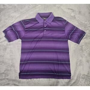 Grand Slam Polo Shirt Mens LT Purple Striped Golf Performance Shirt